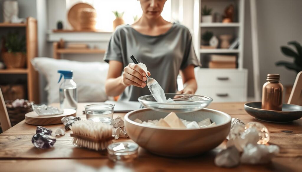 cleaning crystals at home