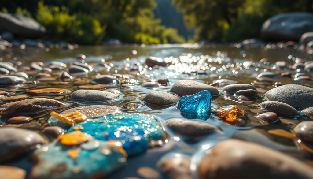 mineral deposits in river beds