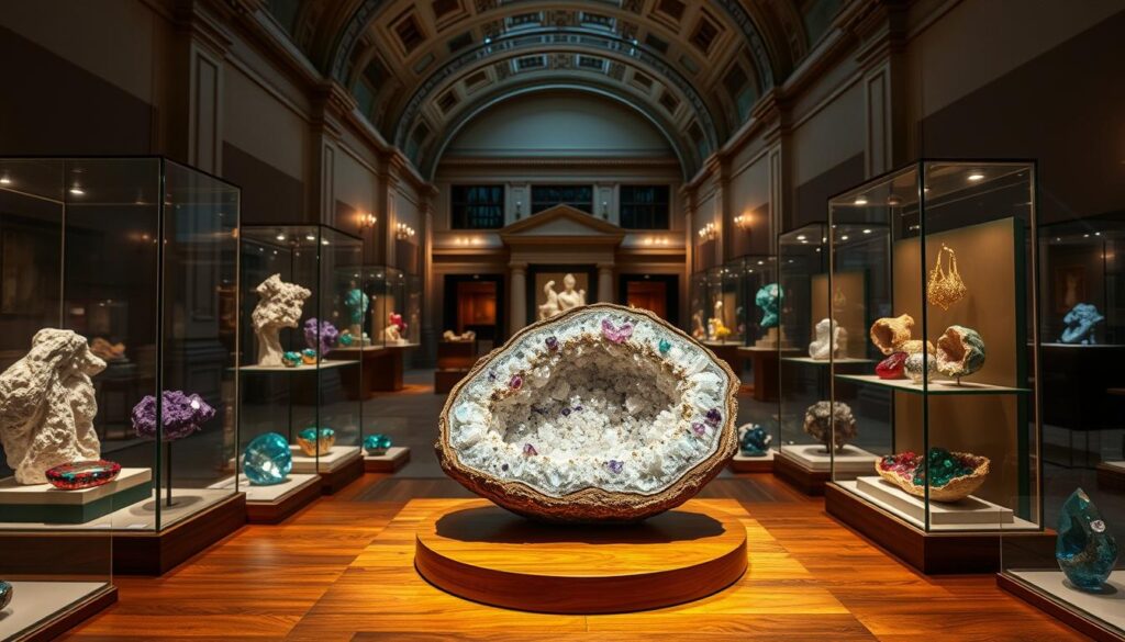museum display of rare stones