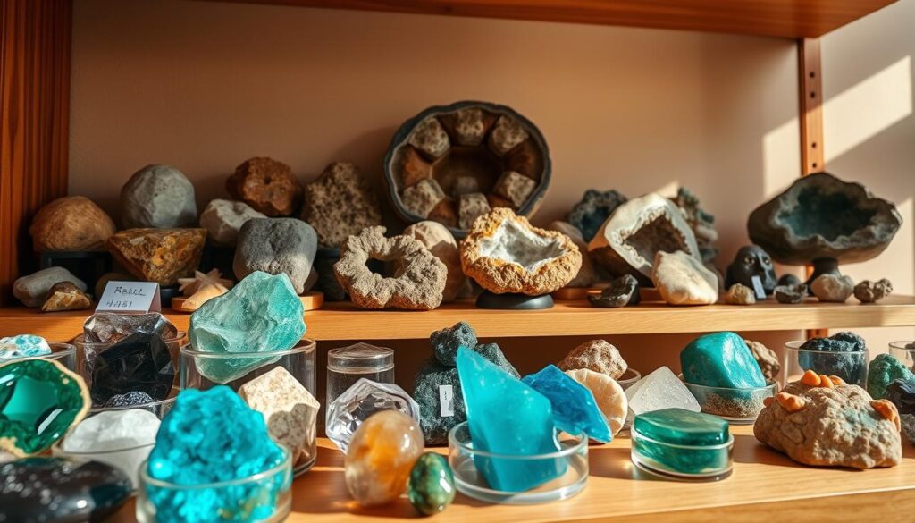 rock collection display